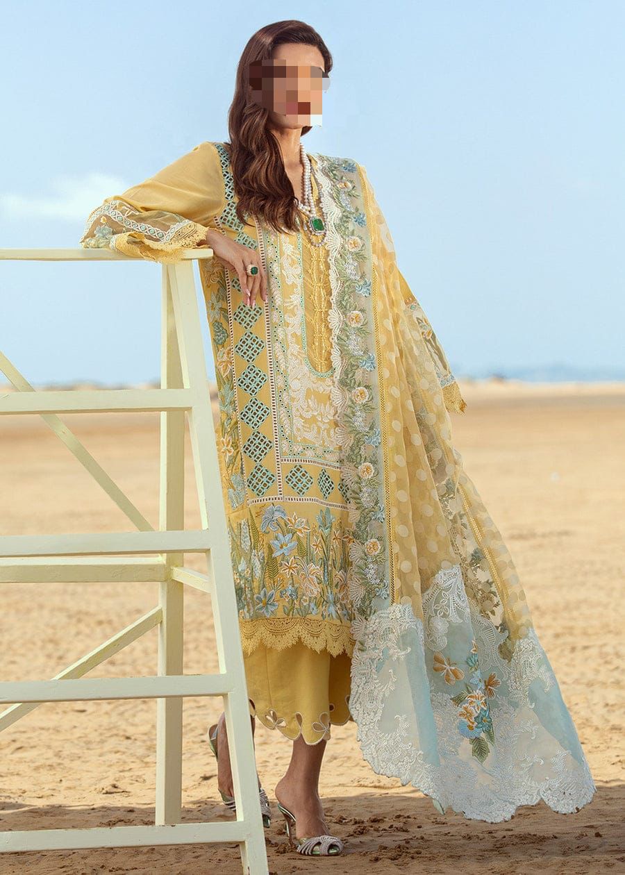 Crimson Luxury Chikankari Lawn Cotton 3PC Suit with Jacquard Embroidered Dupatta