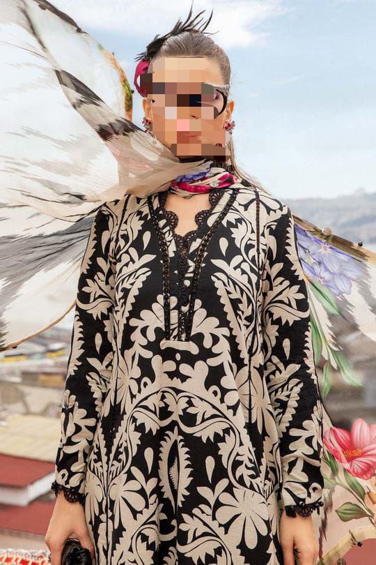 Iznik Digital Lawn Embroidered Unstitched Replica 3PC with Silk Printed Dupatta