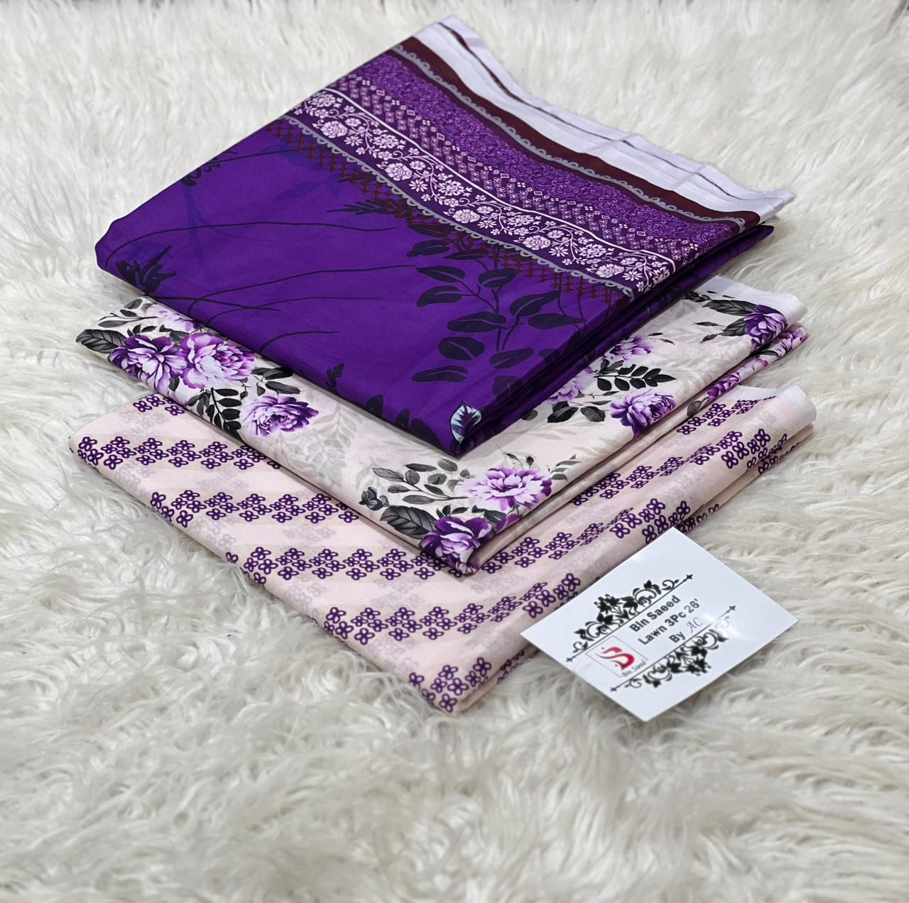 Buy Bin Saeed Lawn Collection 2026 | Printed 3PC Lawn Suit Online Pakistan