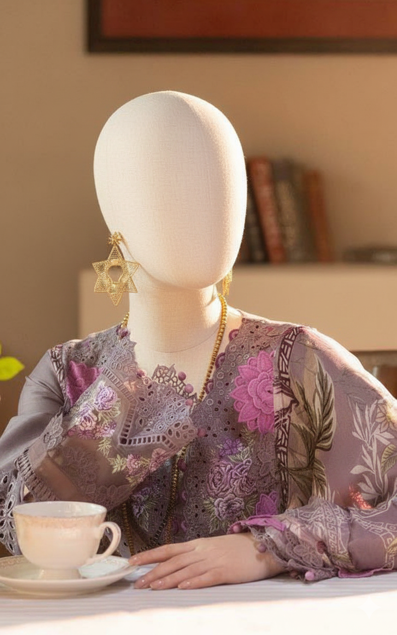 Premium Unstitched Embroidered Dhanak Suit 3 Piece