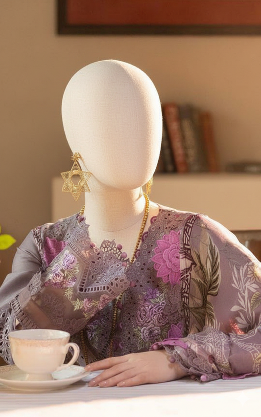 Premium Unstitched Embroidered Dhanak Suit 3 Piece