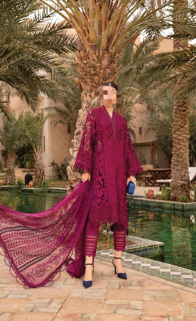 Buy Maria B Premium 3PC Embroidered Lawn Suit | Latest Collection Pakistan