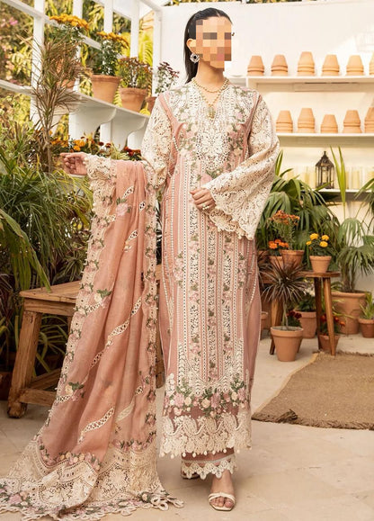 Maria B Premium 3PC Embroidered Lawn Suit with Organza Dupatta | Latest Collection Pakistan