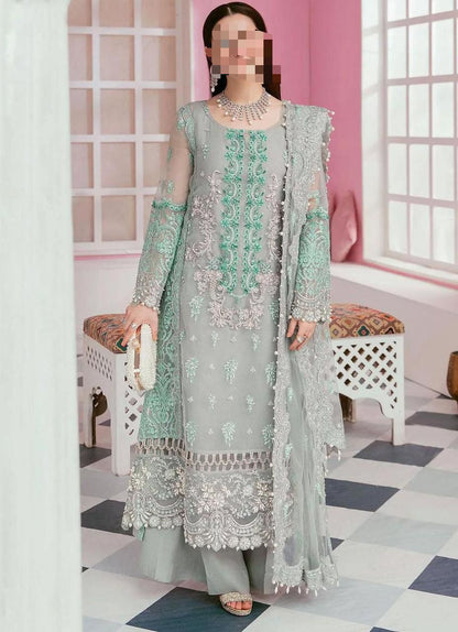 ELAAF Bridal Organza 3PC Embroidered Suit with Hand Stone Work & Adda Work
