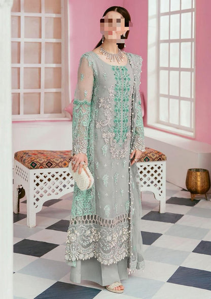 ELAAF Bridal Organza 3PC Embroidered Suit with Hand Stone Work & Adda Work
