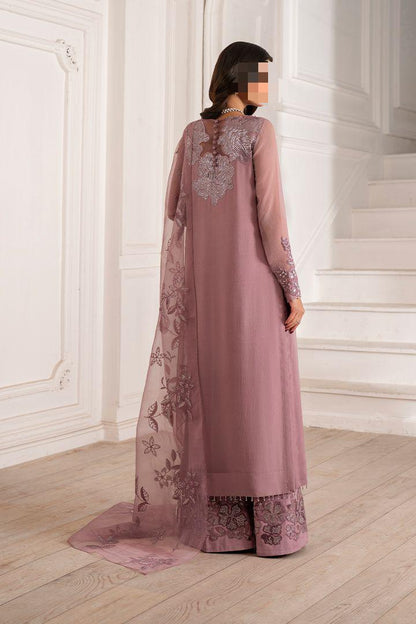 Iznik Inspired Chiffon 3PC Suit with Heavy Adda Work & Organza Dupatta