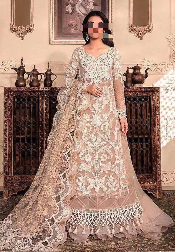 Maria B Luxury Organza 3PC Suit with Spangle Work & Hand Adda Embellishment