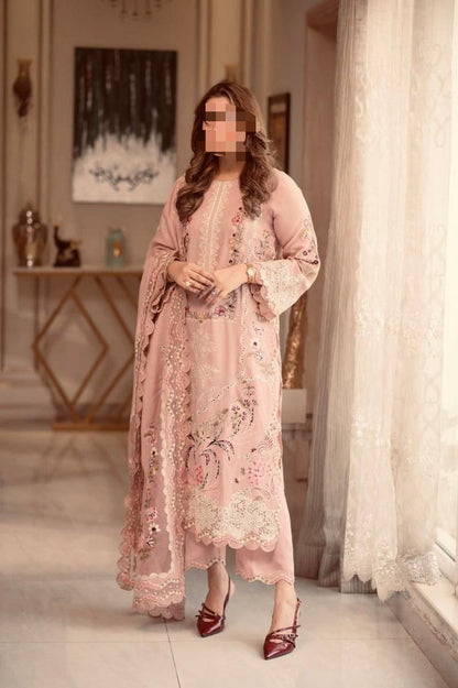 Aneela’s Luxury Heavy Embroidered 3PC Suit with Khadi Net Dupatta