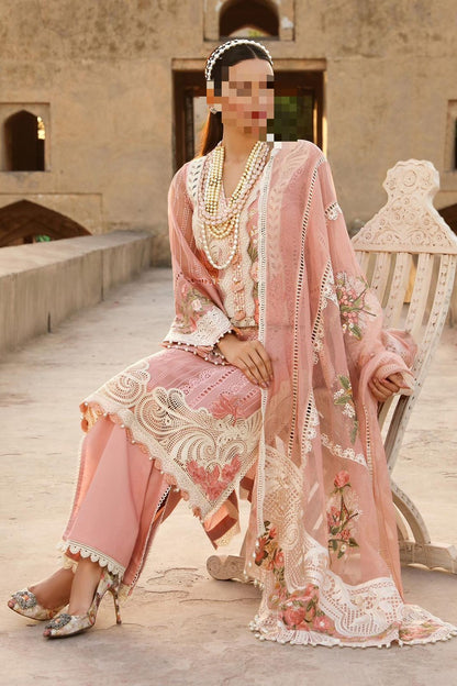 Crimson Luxury Eid Lawn Collection Heavy Schiffli Embroidered 3PC with Organza Dupatta
